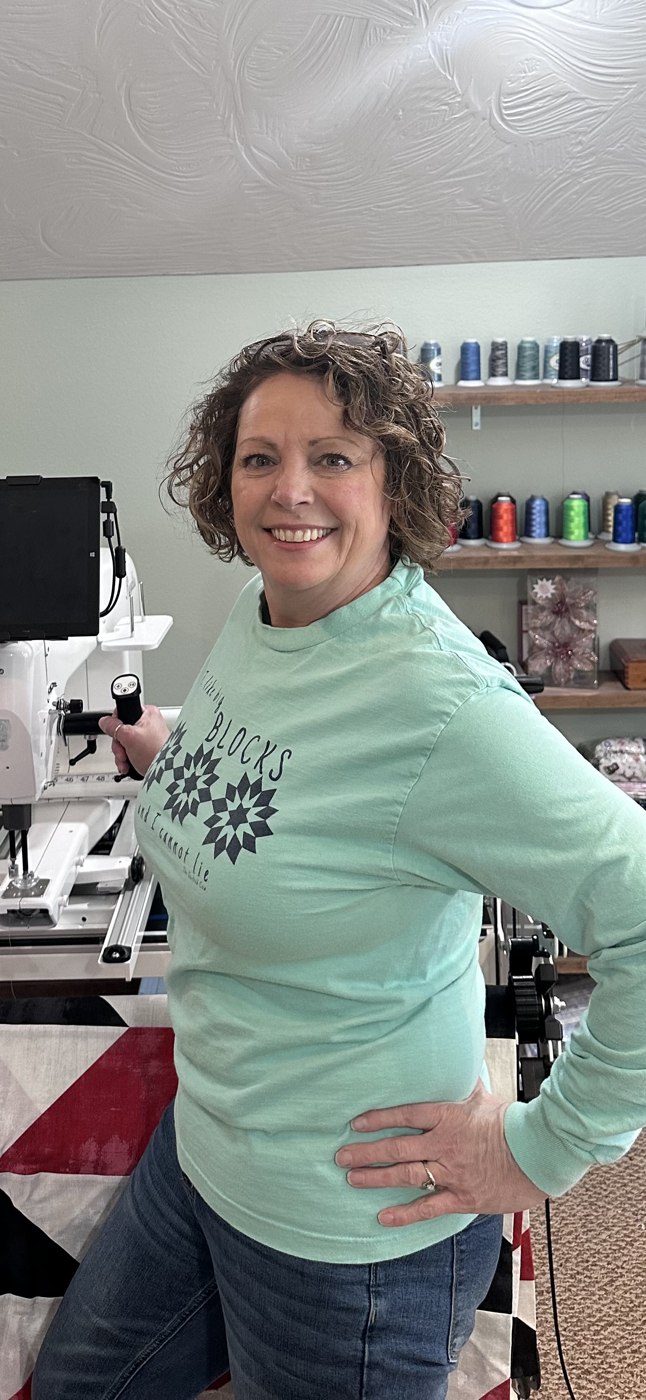At work in the quilting studio